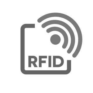 RFID icon representing Radio-Frequency Identification technology used in RTLS solutions, featured on the Airista Flow page about RTLS technologies.