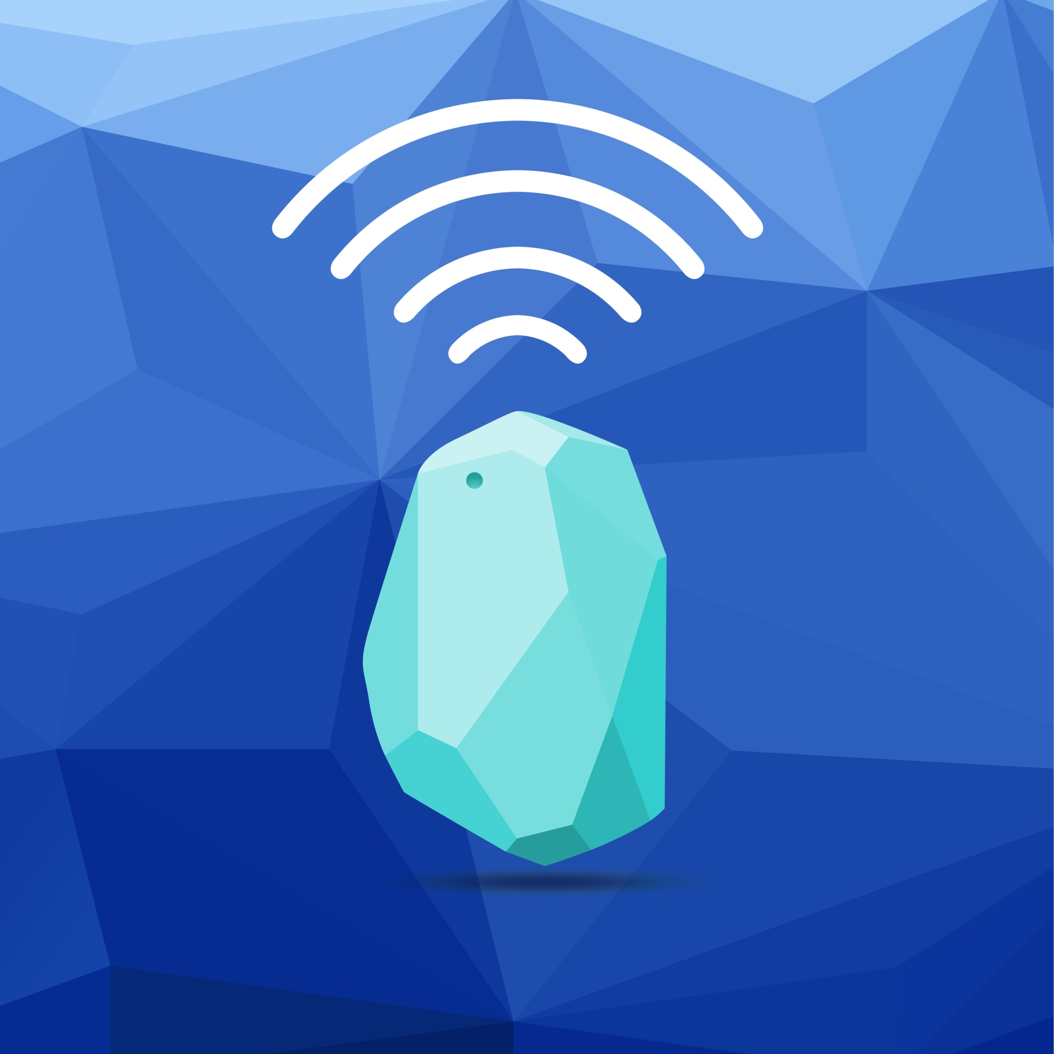 Illustration of a Bluetooth beacon emitting wireless signals, symbolizing Bluetooth Low Energy (BLE) technology for location-based services and proximity interactions.